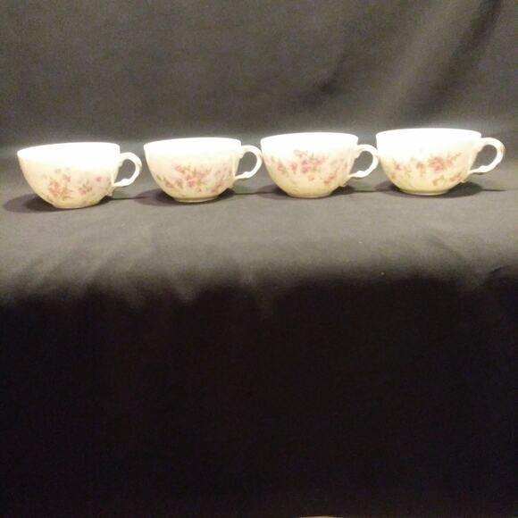 4 Antique Theodore Haviland France Floral Tea Cups - Picture 15 of 15